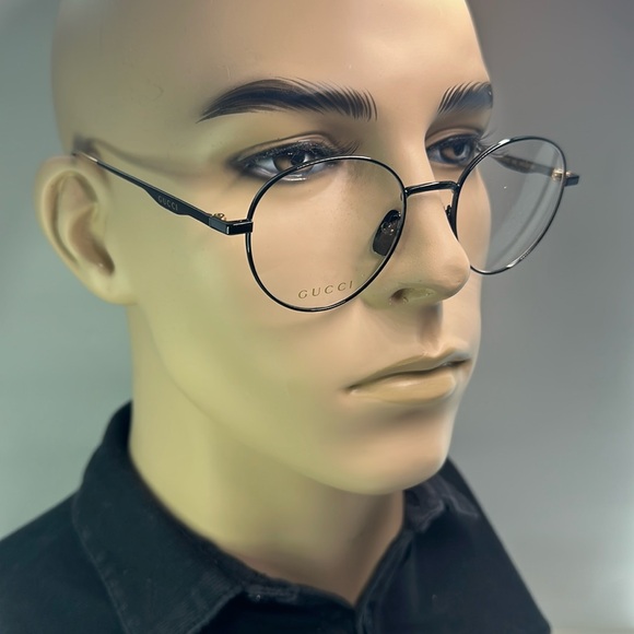New Authentic GUCCI GG0337O Round Black Eyeglasses - Picture 1 of 16